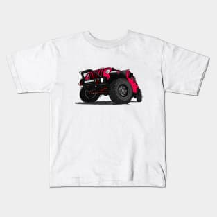 Pink Jeep Illustration Kids T-Shirt